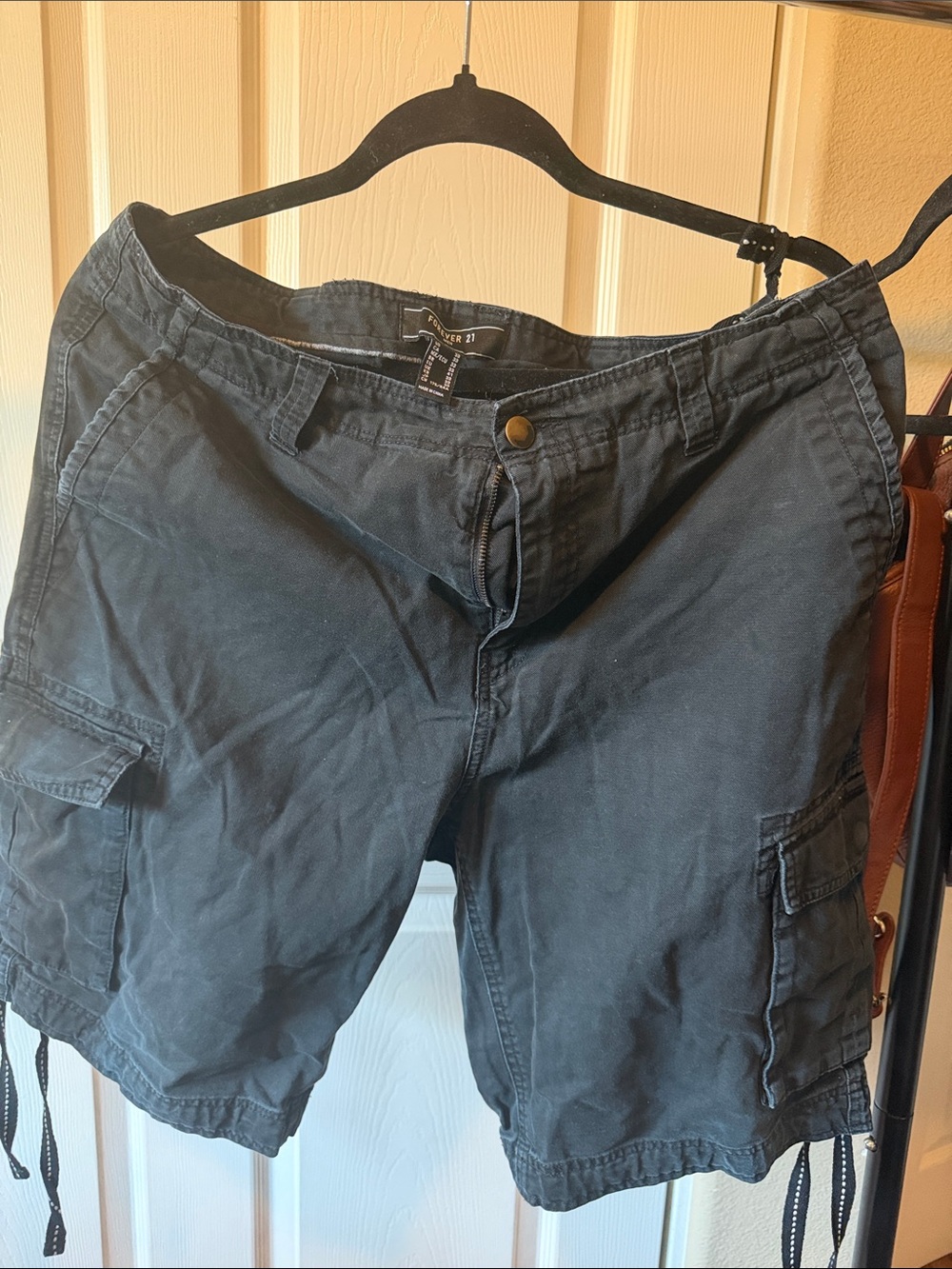 E8 Forever 21 Black Men's Cargo Shorts - Utility Style